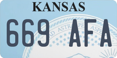 KS license plate 669AFA