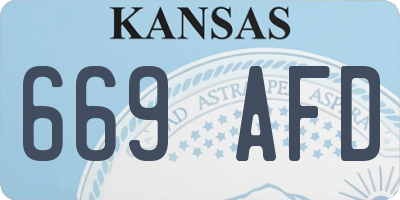 KS license plate 669AFD