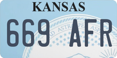 KS license plate 669AFR