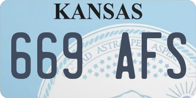 KS license plate 669AFS