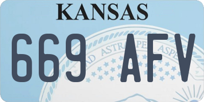 KS license plate 669AFV