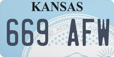 KS license plate 669AFW