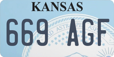 KS license plate 669AGF