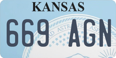 KS license plate 669AGN