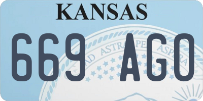 KS license plate 669AGO
