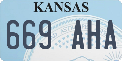 KS license plate 669AHA