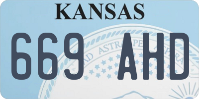 KS license plate 669AHD