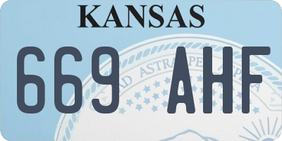 KS license plate 669AHF
