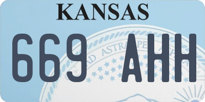 KS license plate 669AHH