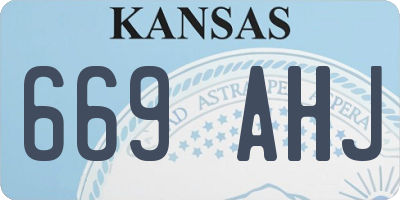 KS license plate 669AHJ