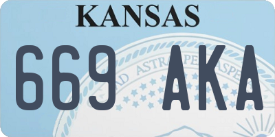KS license plate 669AKA