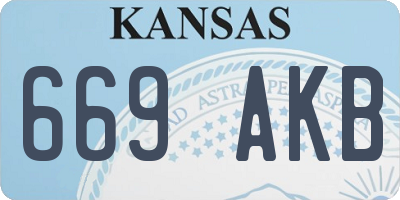 KS license plate 669AKB
