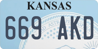 KS license plate 669AKD
