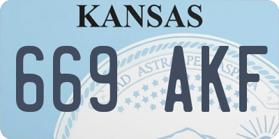 KS license plate 669AKF