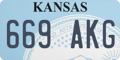 KS license plate 669AKG