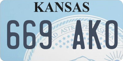 KS license plate 669AKO
