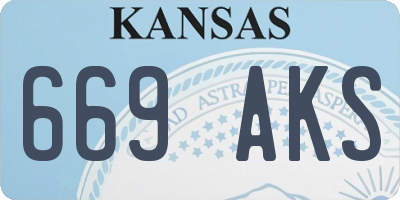 KS license plate 669AKS