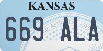 KS license plate 669ALA