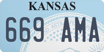 KS license plate 669AMA