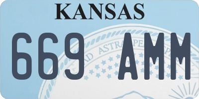 KS license plate 669AMM