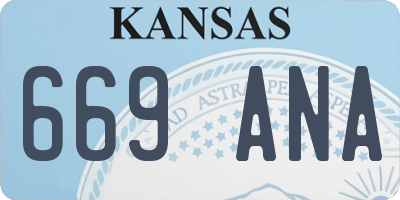 KS license plate 669ANA