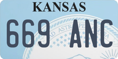 KS license plate 669ANC