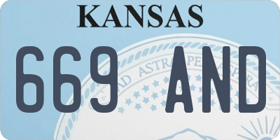 KS license plate 669AND