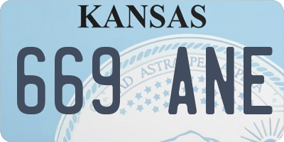 KS license plate 669ANE