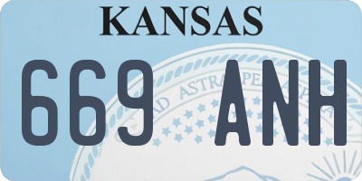 KS license plate 669ANH