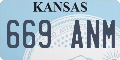 KS license plate 669ANM