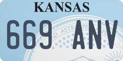 KS license plate 669ANV