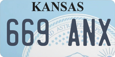 KS license plate 669ANX