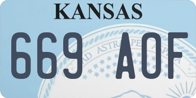 KS license plate 669AOF