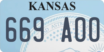 KS license plate 669AOO