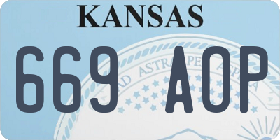 KS license plate 669AOP