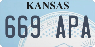 KS license plate 669APA