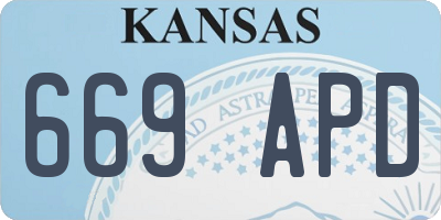 KS license plate 669APD