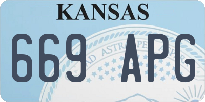 KS license plate 669APG
