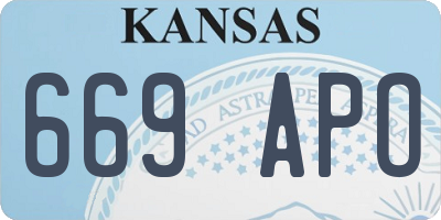 KS license plate 669APO