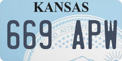 KS license plate 669APW
