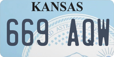 KS license plate 669AQW