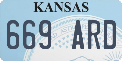 KS license plate 669ARD