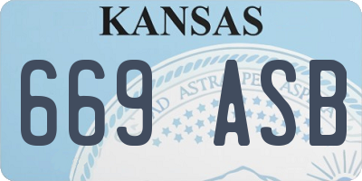 KS license plate 669ASB