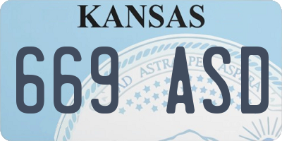 KS license plate 669ASD