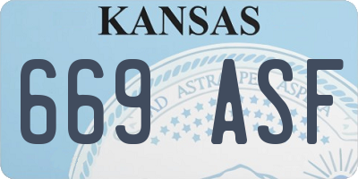 KS license plate 669ASF