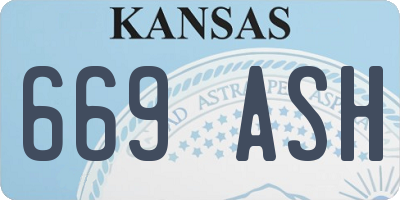 KS license plate 669ASH