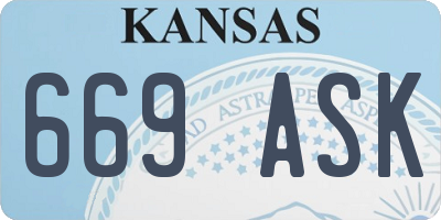 KS license plate 669ASK