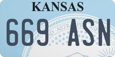 KS license plate 669ASN