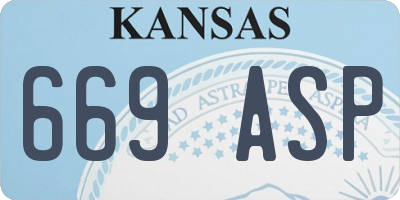 KS license plate 669ASP