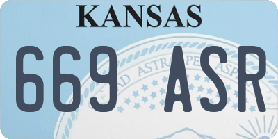 KS license plate 669ASR